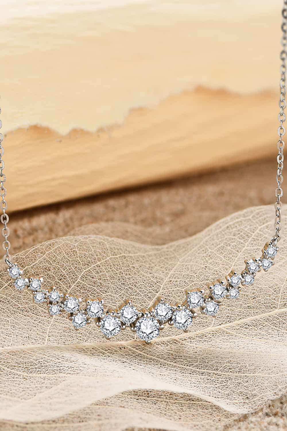 1.64 Carat Moissanite 925 Sterling Silver Necklace - Trendsi - Flyclothing LLC