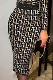 Printed Notched Long Sleeve Wrap Dress - Trendsi - Flyclothing LLC