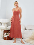 Scoop Neck Spaghetti Strap Night Dress - Trendsi - Flyclothing LLC