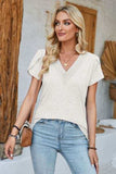 V-Neck Petal Sleeve T-Shirt - Trendsi - Flyclothing LLC