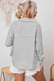 Full Size Striped Collared Top - Trendsi - Flyclothing LLC