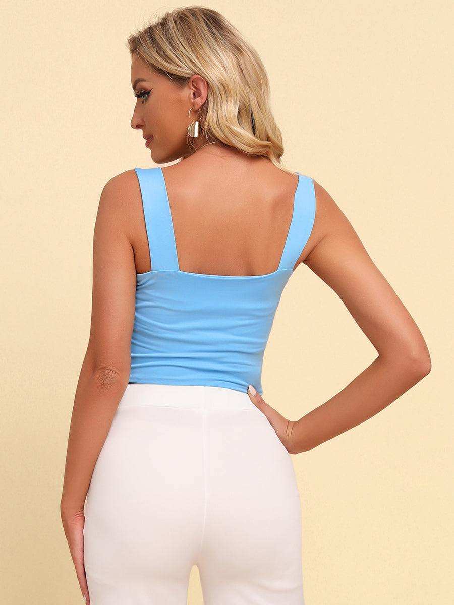 Square Neck Sleeveless Knit Top - Trendsi - Flyclothing LLC