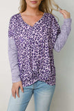 Leopard V-Neck Long Sleeve T-Shirt - Trendsi - Flyclothing LLC