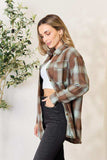 Double Take Plaid Dropped Shoulder Shirt - Trendsi - Flyclothing LLC