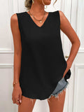 V-Neck Curved Hem Tunic Tank - Trendsi - Flyclothing LLC