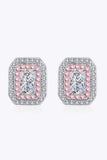 1 Carat Moissanite and Zircon Contrast Geometric Stud Earrings - Trendsi - Flyclothing LLC