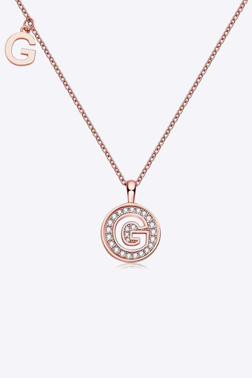 Moissanite A to J Pendant Necklace - Trendsi - Flyclothing LLC