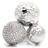 Alamode Rhodium Brass Ring with AAA Grade CZ in Clear - Alamode - Flyclothing LLC