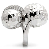 Alamode Rhodium Brass Ring with AAA Grade CZ in Clear - Alamode - Flyclothing LLC