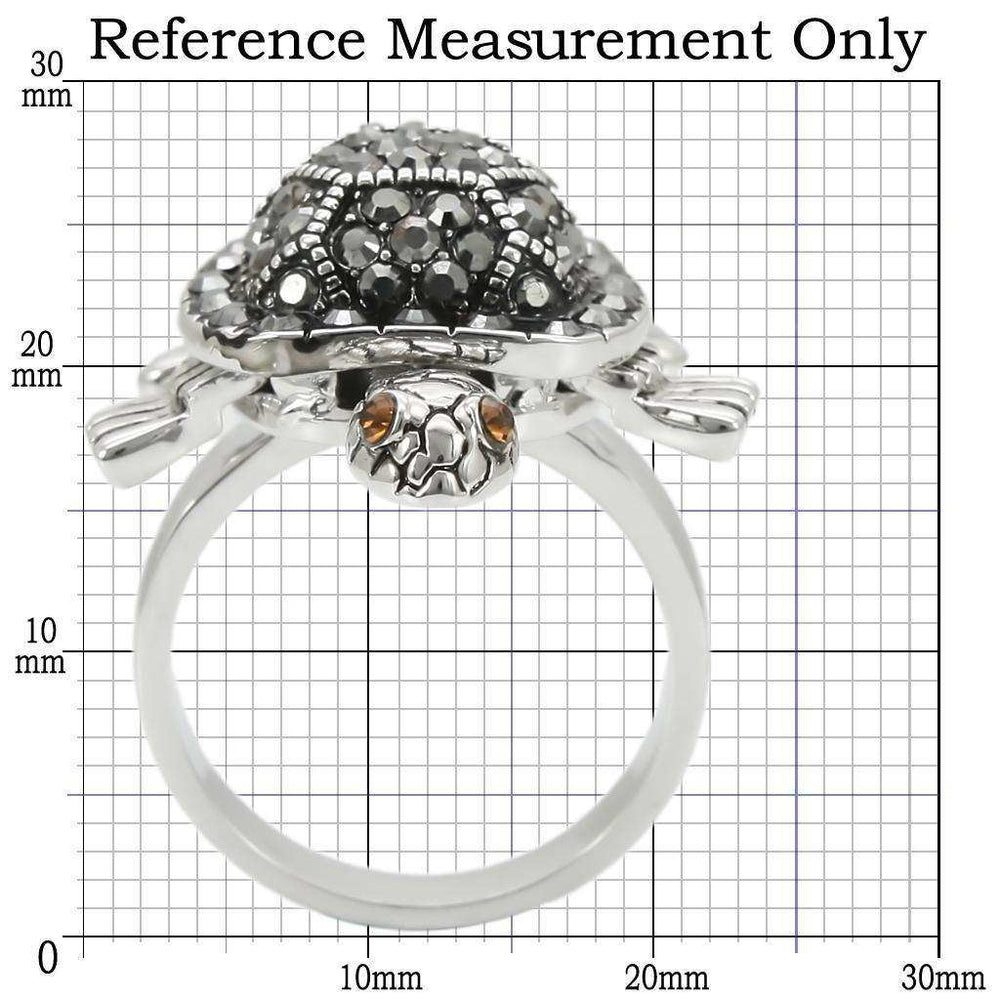 Alamode Rhodium Brass Ring with Top Grade Crystal in Multi Color - Alamode - Flyclothing LLC