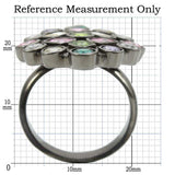 Alamode Ruthenium Brass Ring with AAA Grade CZ in Multi Color - Alamode - Flyclothing LLC