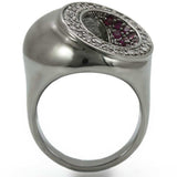 Alamode Ruthenium Brass Ring with Synthetic Garnet in Ruby - Alamode - Flyclothing LLC