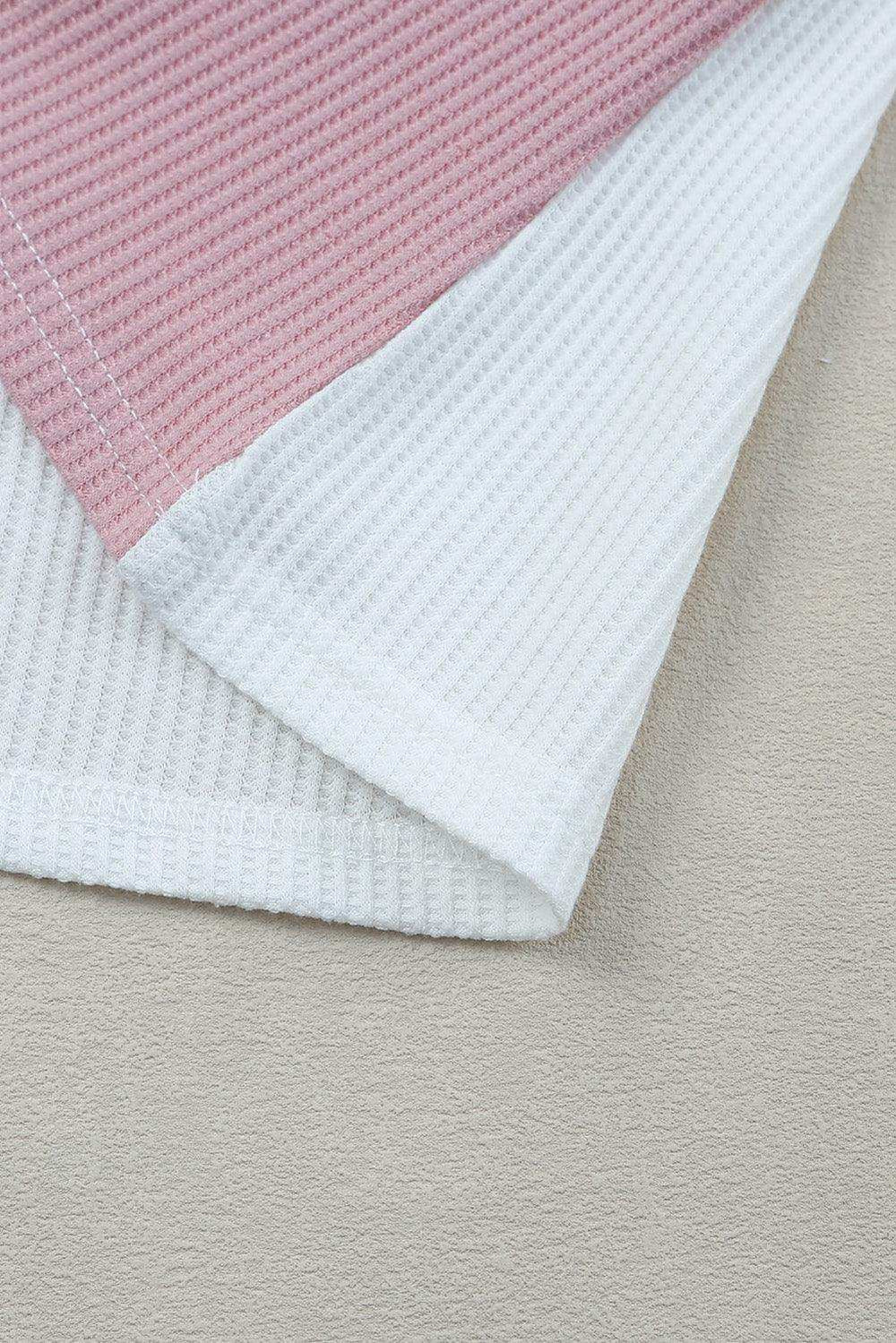 Multicolored Striped Waffle-Knit Sleeveless Tank - Trendsi - Flyclothing LLC