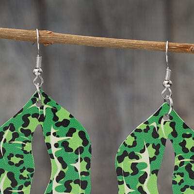 Leopard Lip Shape Leather Earrings - Trendsi - Flyclothing LLC
