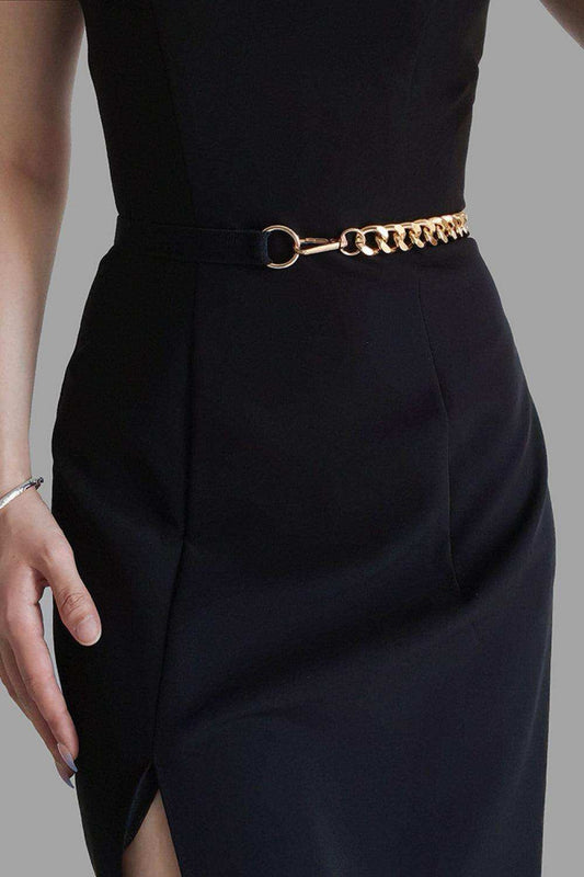 Half Alloy Chain Elastic Belt - Trendsi - Flyclothing LLC