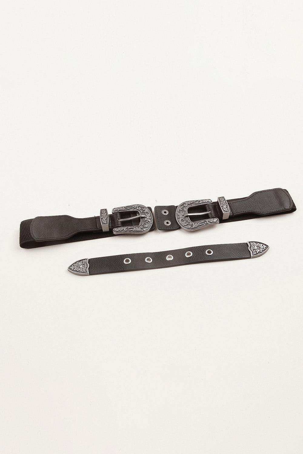 Symmetrical Zinc Alloy Buckle PU Leather Belt - Trendsi - Flyclothing LLC