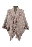 Fringe Detail Printed Poncho - Trendsi - Flyclothing LLC