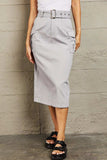 HYFVE Professional Poise Buckled Midi Skirt - Trendsi - Flyclothing LLC