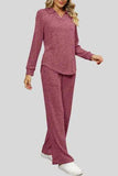 Ribbed Long Sleeve Top and Pocketed Pants Set - Trendsi - Flyclothing LLC