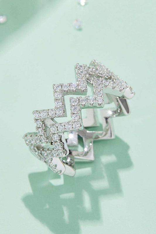 Moissanite Zigzag Stacking Rings - Trendsi - Flyclothing LLC
