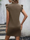 Round Neck Butterfly Sleeve Dress with Pocket - Trendsi - Flyclothing LLC