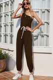 One-Shoulder Sleeveless Jumpsuit - Trendsi - Flyclothing LLC