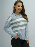 Full Size Striped Long Sleeve Hoodie - Trendsi - Flyclothing LLC