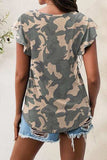 Printed Round Neck Short Sleeve T-Shirt - Trendsi - Flyclothing LLC