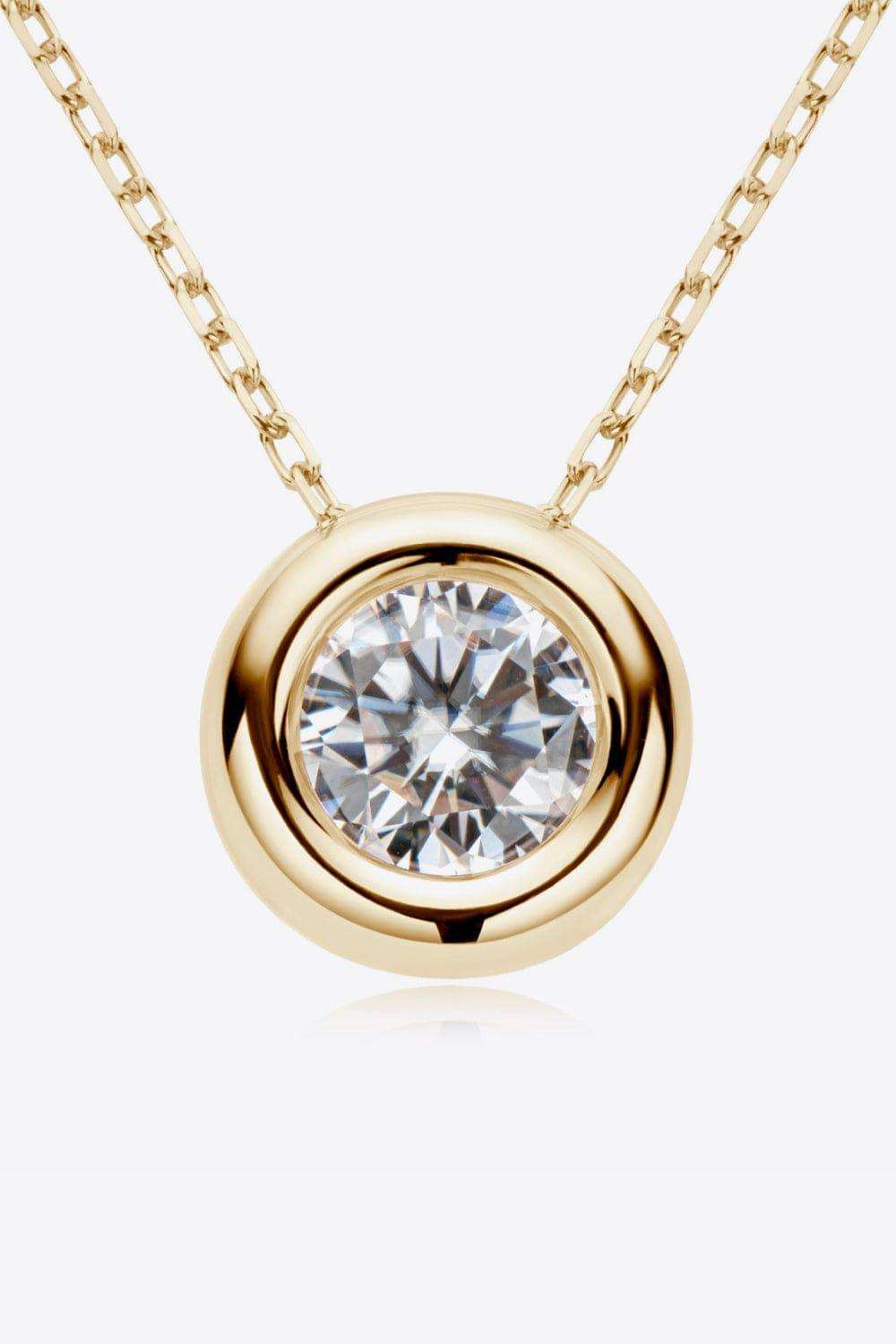 1 Carat Moissanite Pendant 925 Sterling Silver Necklace - Trendsi - Flyclothing LLC