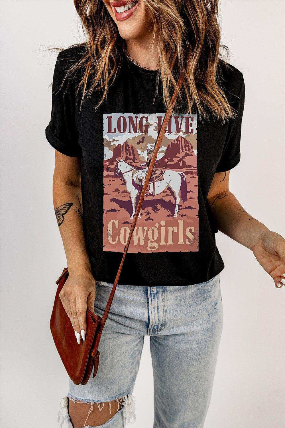 LONG LIVE COWGIRLS Graphic Tee - Trendsi - Flyclothing LLC