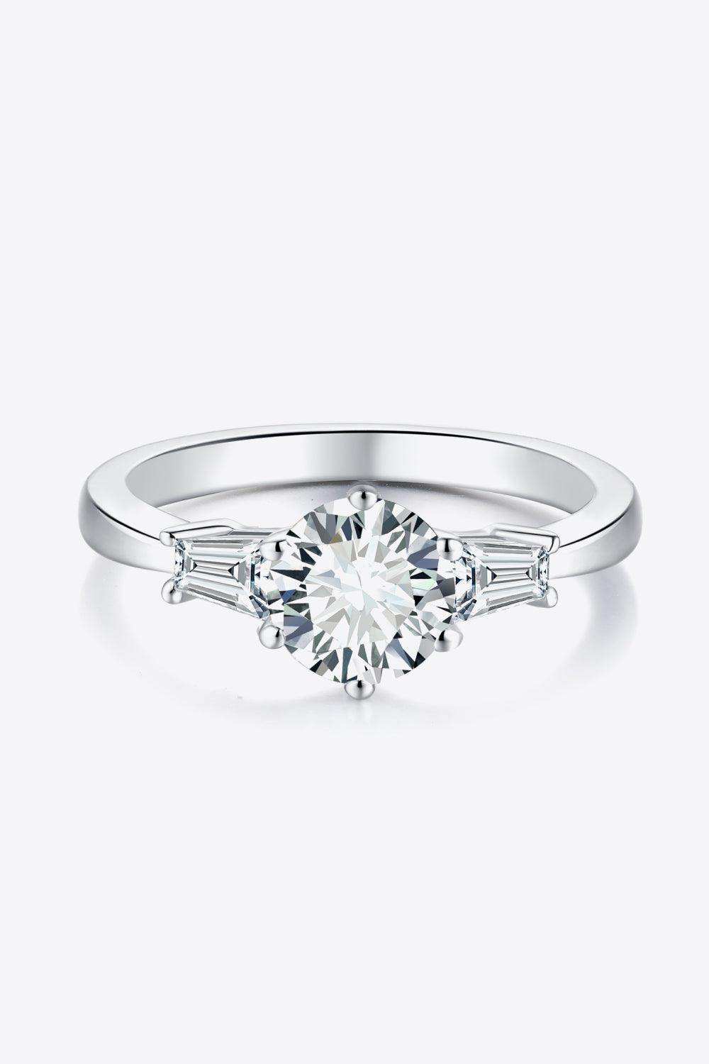 Loyal Love 1 Carat Moissanite Platinum-Plated Ring - Trendsi - Flyclothing LLC
