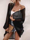 Openwork Open Front Longline Cover Up - Trendsi - Flyclothing LLC
