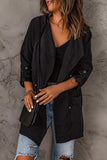 Drawstring Hooded Longline Jacket - Trendsi - Flyclothing LLC