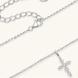 925 Sterling Silver Moissanite Cross Pendant Necklace - Trendsi - Flyclothing LLC
