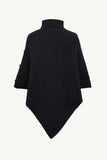 Turtleneck Buttoned Poncho - Trendsi - Flyclothing LLC