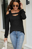 Cutout Cold-Shoulder Top - Trendsi - Flyclothing LLC