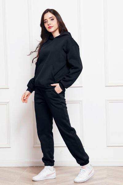 Drop Shoulder Long Sleeve Hoodie and Pants Set - Trendsi - Flyclothing LLC
