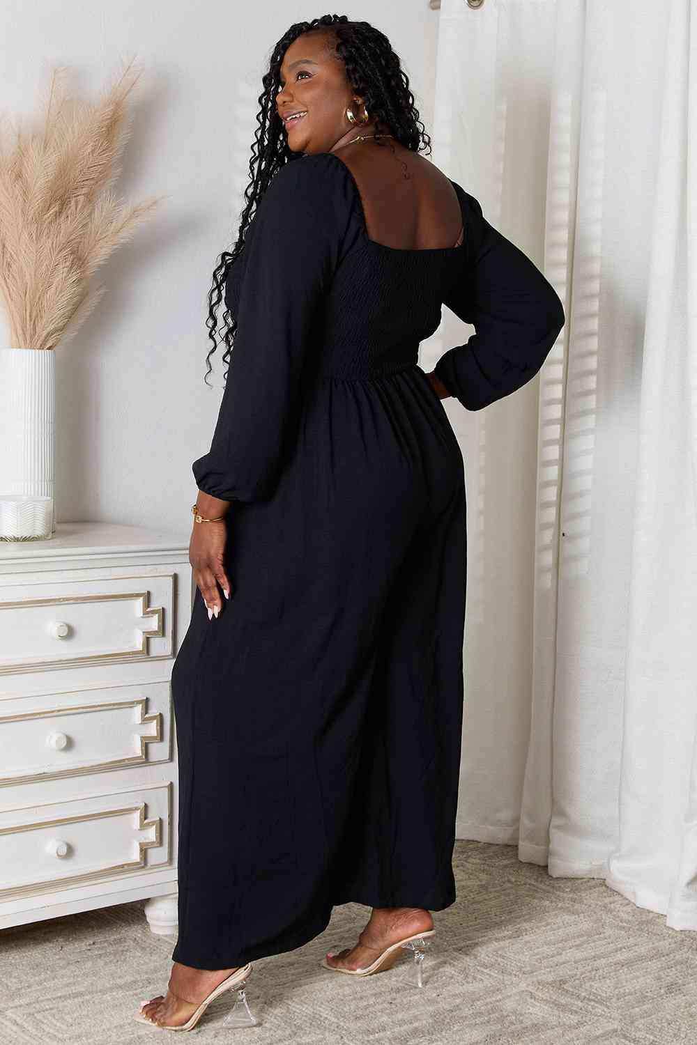 Double Take Square Neck Jumpsuit with Pockets - Trendsi - Flyclothing LLC