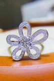 1 Carat Moissanite Flower-Shape Open Ring - Trendsi - Flyclothing LLC