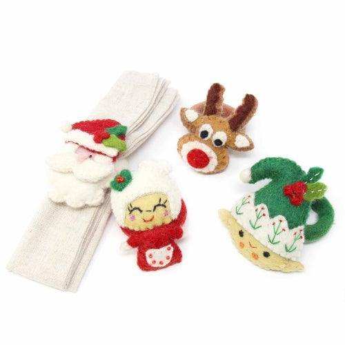 Hand Felted Christmas Napkin Rings, Set of Four - Global Groove (T) - Global Groove - Flyclothing LLC