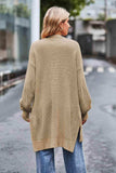 Open Front Dropped Shoulder Longline Cardigan - Trendsi - Flyclothing LLC