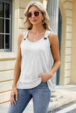 Round Neck Wide Strap Tank - Trendsi - Flyclothing LLC