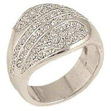 Alamode Rhodium Brass Ring with Top Grade Crystal in Clear - Alamode - Flyclothing LLC