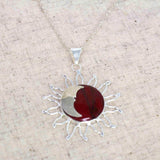Sun and Moon Red Jasper Pendant with Chain - Artisana - Flyclothing LLC
