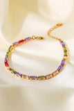 18K Gold Plated Multicolored Cubic Zirconia Bracelet - Trendsi - Flyclothing LLC