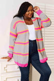 Woven Right Ribbed Long Sleeve Cardigan - Trendsi - Flyclothing LLC
