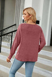 V-Neck Long Sleeve T-Shirt - Trendsi - Flyclothing LLC