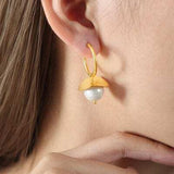 18K Gold-Plated Bead Dangle Earrings - Trendsi - Flyclothing LLC