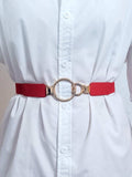 Double Ring Buckle Elastic PU Belt - Trendsi - Flyclothing LLC