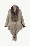 Open Front Fringe Hem Poncho - Trendsi - Flyclothing LLC